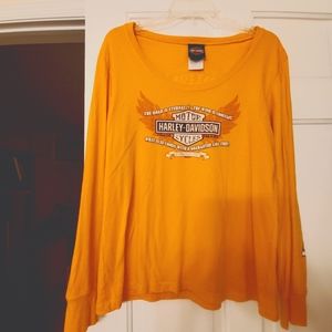 Harley Davidson Long Sleeve Yellow Shirt